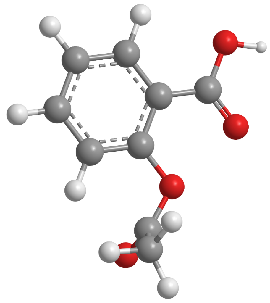 3D molecular model demonstrating chemical energy as potential energy stored in bonds