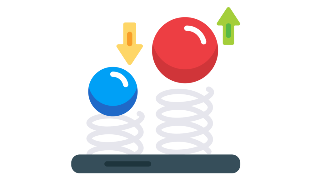 Illustration of energy storage and release in compressed springs