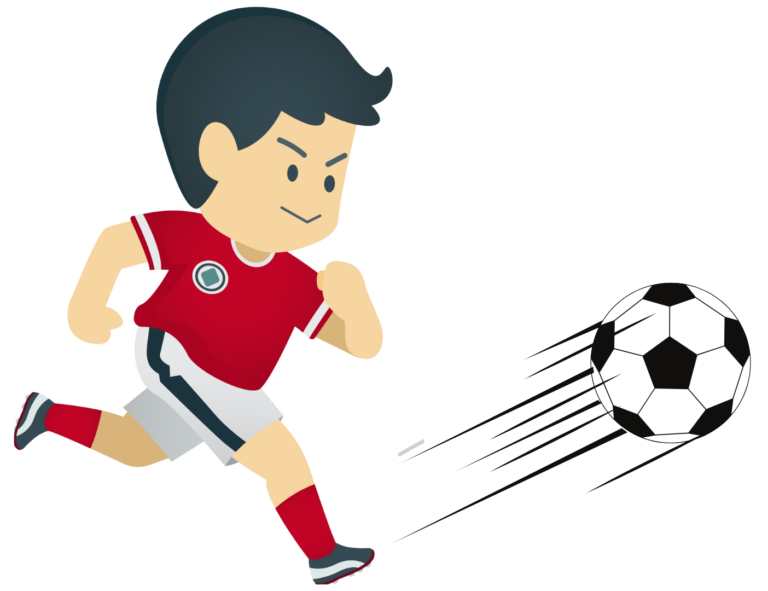 Boy kicking a soccer ball to illustrate kinetic energy