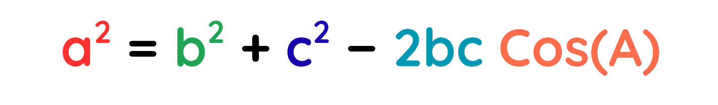Cosine Rule formula a² = b² + c² - 2bc cos A