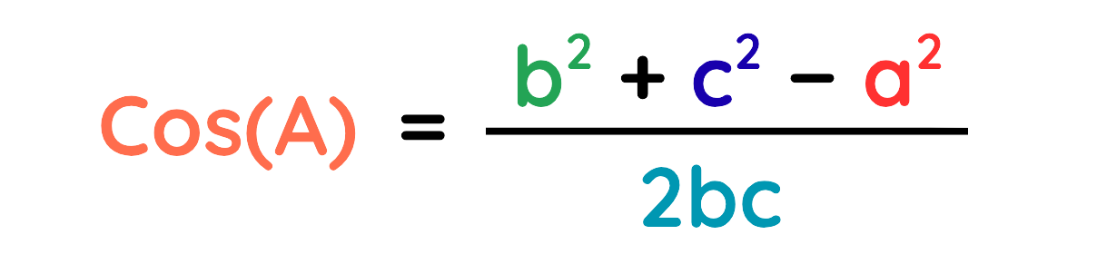Cosine Rule rearranged formula to calculate angle A