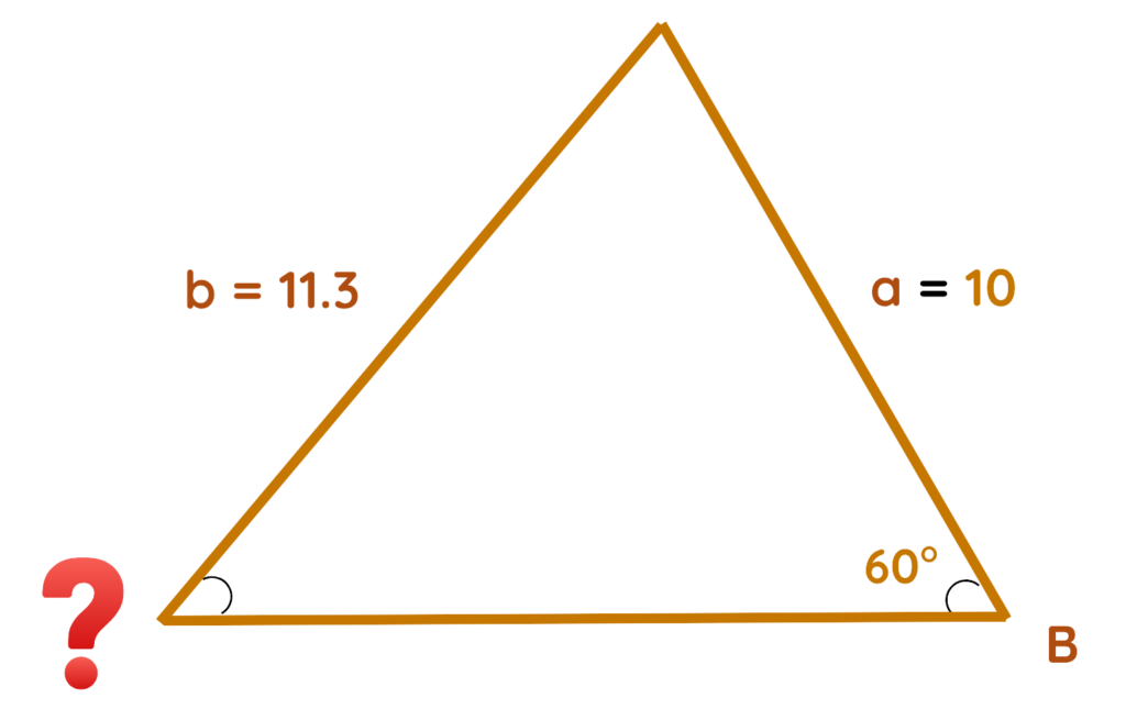 Triangle with two sides and one angle given to find missing angle using Law of Sines