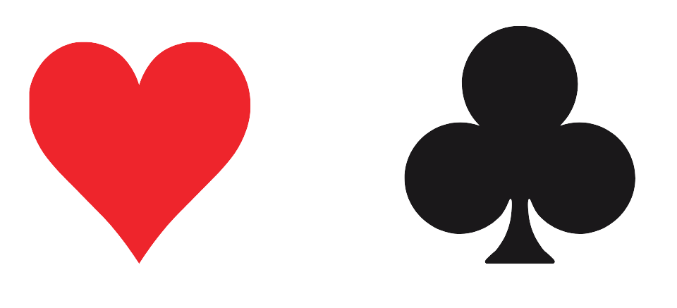 Mutually exclusive events playing cards hearts and clubs GCSE maths.