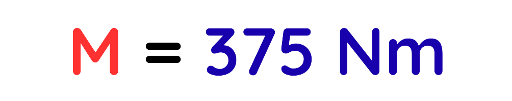 Final answer of moment calculation as 375 Nm