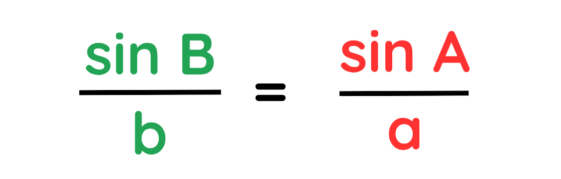 Rearranged Sine Rule formula showing sin B over b equals sin A over a