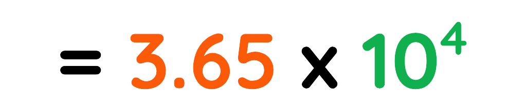 3.65 times 10 to the power of 4