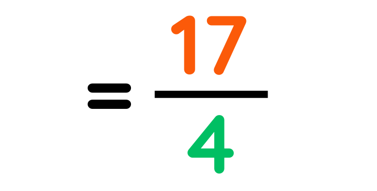 Fraction with 17 as the numerator and 4 as the denominator