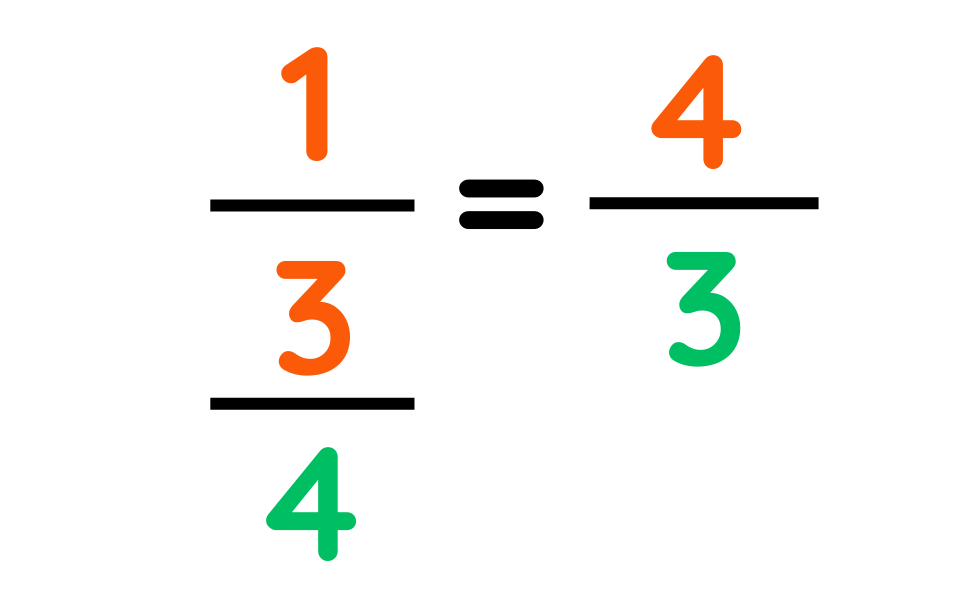 Comparing fractions using the butterfly method – 1/3 and 4/3 vs 4/3 and 3/4