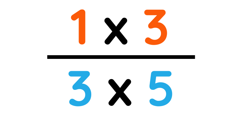 Two fractions, 1/3 and 3/5, placed side by side