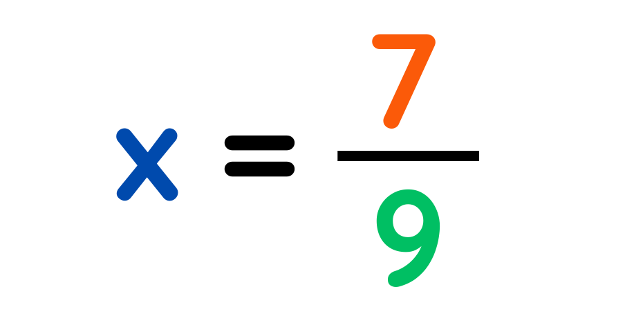 Fraction 7 over 9 being multiplied