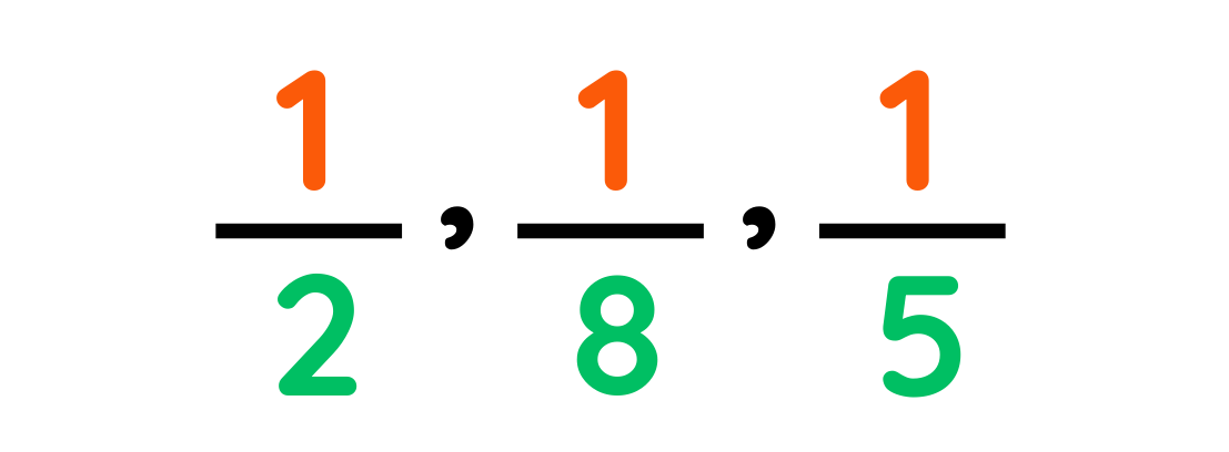 Adding fractions: 1/2 + 1/8 + 1/5
