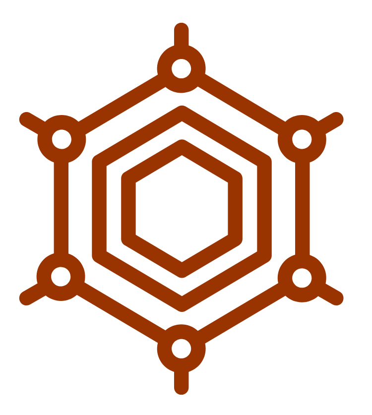 Simplified diagram of graphene showing a two-dimensional hexagonal lattice of carbon atoms.