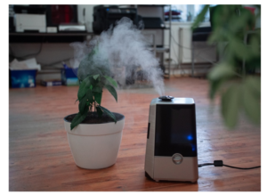 An air purifier utilizing static electricity to capture dust particles