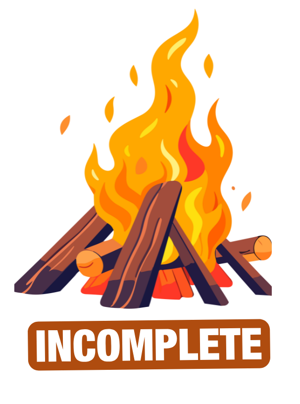 Fuels: Illustration of a campfire with the label "INCOMPLETE" indicating incomplete combustion of fuels.