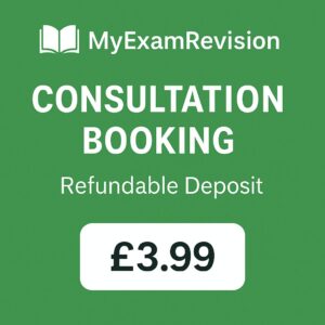 MyExamRevision Consultation Deposit for GCSE and A-Levels