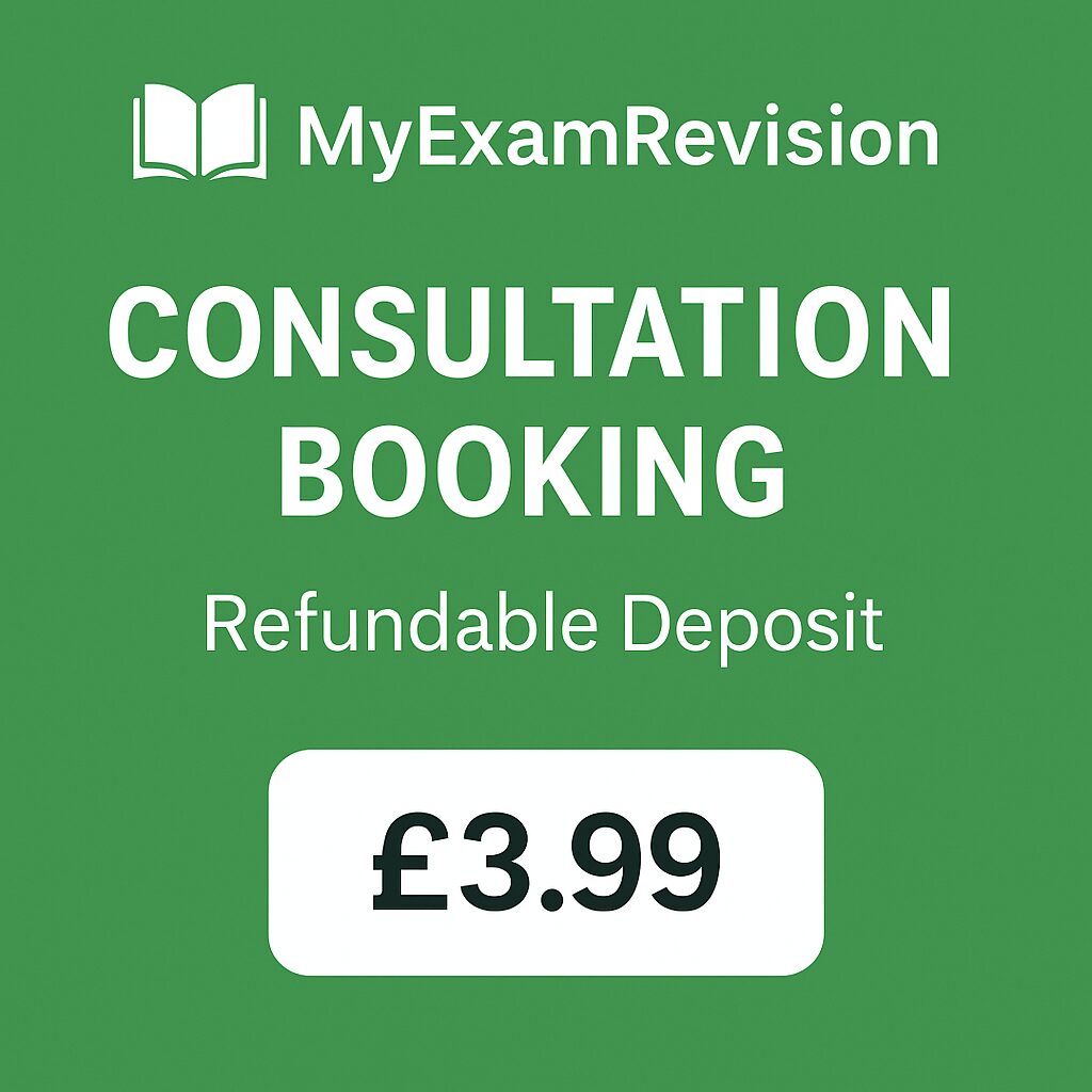 MyExamRevision Consultation Deposit for GCSE and A-Levels