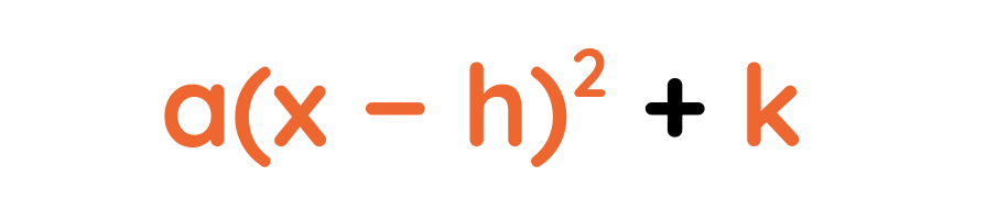 Formula showing the completed square or vertex form of a quadratic, a(x - h)² + k, used in Completing the Square for GCSE Maths.