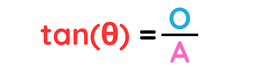 Find the exact value of the trigonometric function showing tan theta equals opposite over adjacent formula.