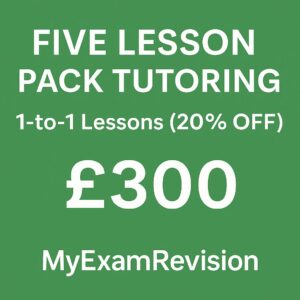Five lesson pack tutoring for GCSE and A-Level students with MyExamRevision at 20% discount