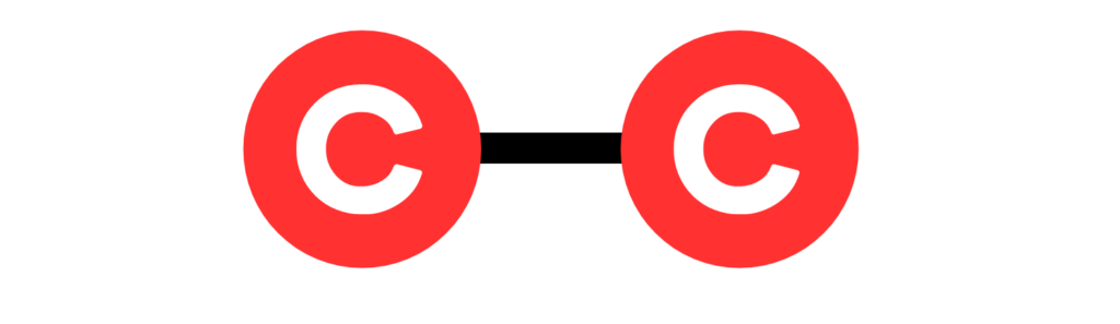 Hydrocarbons diagram showing two carbon atoms bonded together