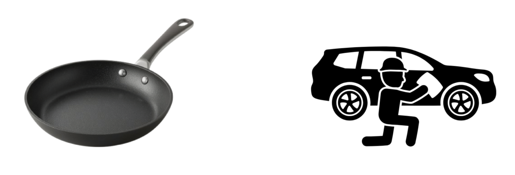 Non-stick frying pan coated for easy cooking