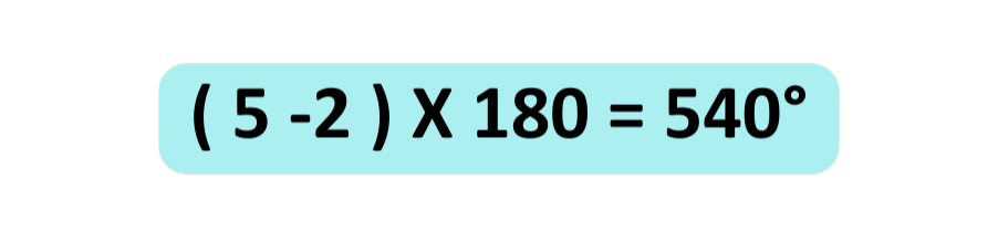 Educational diagram showing how to calculate the sum of interior angles of a polygon using a pentagon example in GCSE Maths.