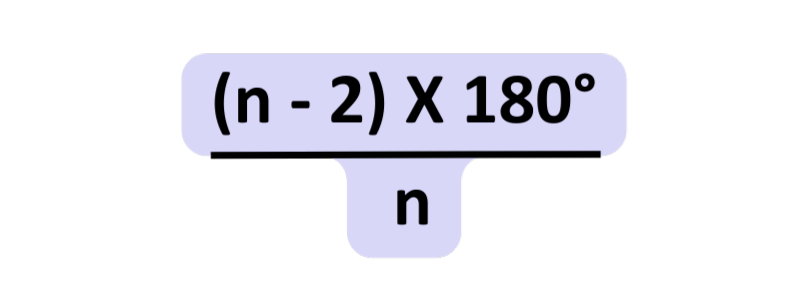 Formula to find one interior angle of a regular polygon using the number of sides for GCSE Maths