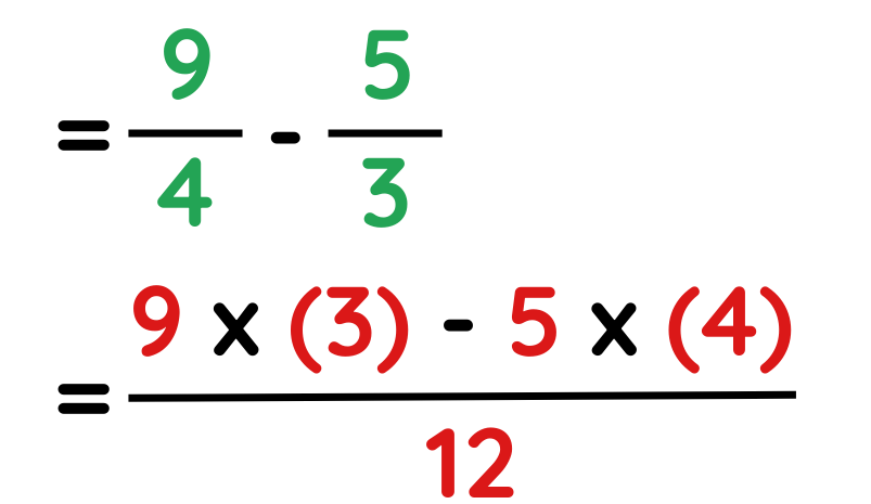 Subtraction of fractions with different denominators solved example for gcse maths