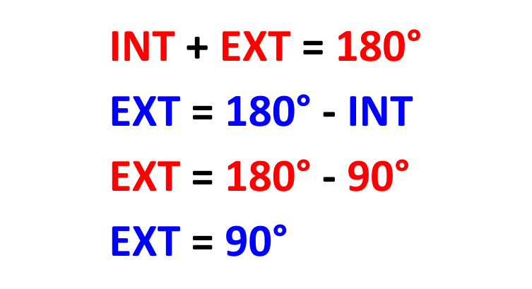Solved example showing calculations for finding angles x and y using angle properties for GCSE Maths geometry and maths revision.