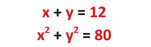 Equation for solved examples of equations with variables x and y