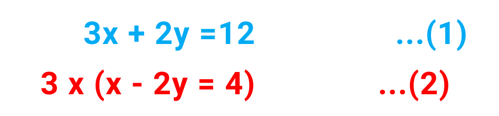 Image showing calculations done for solved examples of simultaneous equations by elimination method for gcse maths