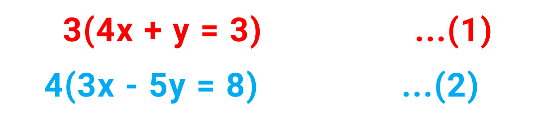 Image showing calculations done for solved examples of simultaneous equations by elimination method for gcse maths