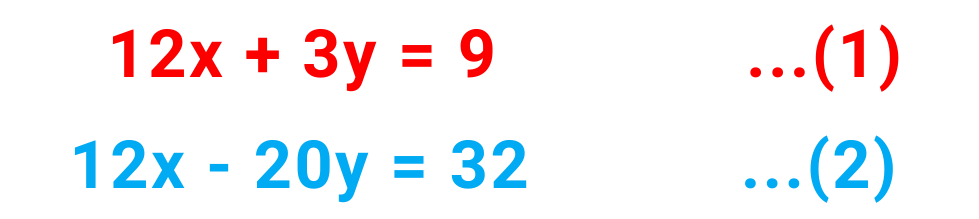 Image showing calculations done for solved examples of simultaneous equations by elimination method for gcse maths