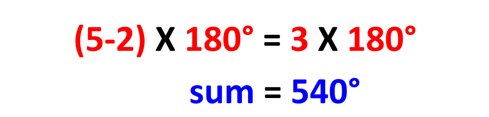 Solved example showing interior angle calculations for different values of 𝑛 n in regular polygons for GCSE Maths.