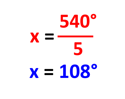 Solved example showing interior angle calculations for different values of 𝑛 n in regular polygons for GCSE Maths.