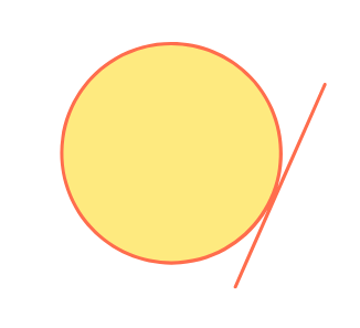 Diagram showing a tangent touching a circle at one point for GCSE Maths geometry and maths revision.